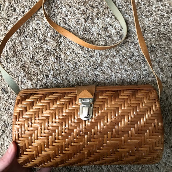 Handbags - BOGO vintage woven rattan basket crossbody bag euc